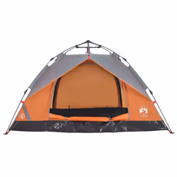 vidaXL Camping Tent Dome 3-Person Dome Tent Grey and Orange Quick Release - Additional view 5