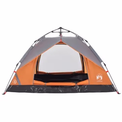 vidaXL Camping Tent Dome 3-Person Dome Tent Grey and Orange Quick Release - Additional view 6