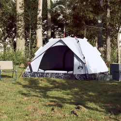 vidaXL Camping Tent Dome 2-Person Tent White Blackout Fabric Quick Release - white blackout, 3-person
