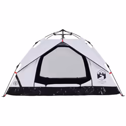 vidaXL Camping Tent Dome 2-Person Tent White Blackout Fabric Quick Release - white blackout, 3-person - Additional view 6