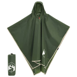 vidaXL Rain Poncho with Hood 2-in-1 Design Waterproof Raincoat Jacket Green