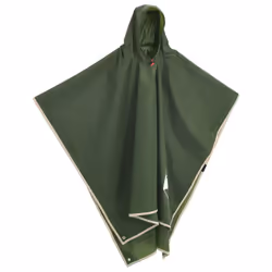 vidaXL Rain Poncho with Hood 2-in-1 Design Waterproof Raincoat Jacket Green