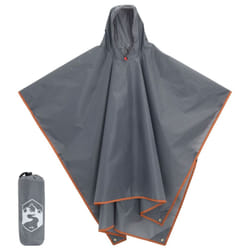 vidaXL Rain Poncho with Hood 2-in-1 Design Waterproof Raincoat Rain Jacket - Grey and orange