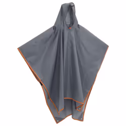 vidaXL Rain Poncho with Hood 2-in-1 Design Waterproof Raincoat Rain Jacket - Grey and orange