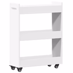 vidaXL Cabinet with Wheels Storage Cart Side Cabinet White Engineered Wood