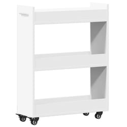 vidaXL Cabinet with Wheels Storage Cart Side Cabinet White Engineered Wood