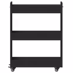 vidaXL Cabinet with Wheels Storage Cart Hallway Side Table Engineered Wood - black - Additional view 4