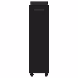 vidaXL Cabinet with Wheels Storage Cart Hallway Side Table Engineered Wood - black - Additional view 5