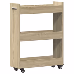 vidaXL Cabinet with Wheels Storage Cart Hallway Side Table Engineered Wood - sonoma oak - Additional view 6