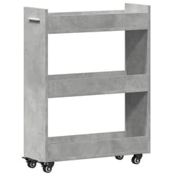 vidaXL Cabinet with Wheels Storage Cart Hallway Side Table Engineered Wood - concrete grey
