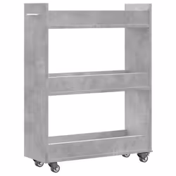 vidaXL Cabinet with Wheels Storage Cart Hallway Side Table Engineered Wood - concrete grey - Additional view 6