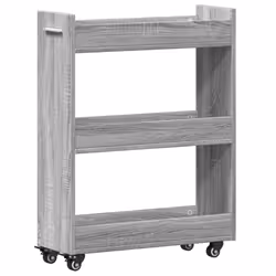 vidaXL Cabinet with Wheels Storage Cart Hallway Side Table Engineered Wood - grey sonoma