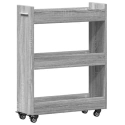 vidaXL Cabinet with Wheels Storage Cart Hallway Side Table Engineered Wood - grey sonoma