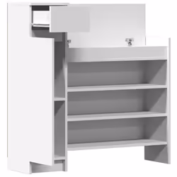 vidaXL Shoe Cabinet Shoe Storage Cupboard Shoe Rack Shelf Engineered Wood - white - Additional view 4