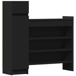 vidaXL Shoe Cabinet Shoe Storage Cupboard Shoe Rack Shelf Engineered Wood - black