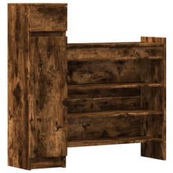 vidaXL Shoe Cabinet Shoe Storage Cupboard Shoe Rack Shelf Engineered Wood - smoked oak