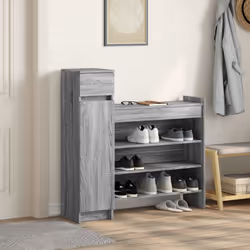 vidaXL Shoe Cabinet Shoe Storage Cupboard Shoe Rack Shelf Engineered Wood - grey sonoma