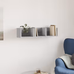 vidaXL Wall Cabinets Wall Storage Cabinet Hanging Cupboard Engineered Wood - grey sonoma, 75 x 18 x16,5 cm/ 1 pcs - Additional view 2