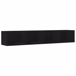 vidaXL Wall Cabinets Bathroom Storage Cabinet 2 pcs Black Engineered Wood - Additional view 5