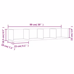 vidaXL Wall Cabinets Wall Storage Cabinet Hanging Cupboard Engineered Wood - grey sonoma, 99 x 18 x16,5 cm/ 2 pcs - Additional view 10