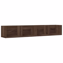 vidaXL Wall Cabinets Wall Storage Cabinet Hanging Cupboard Engineered Wood - brown oak, 99 x 18 x16,5 cm/ 2 pcs - Additional view 5