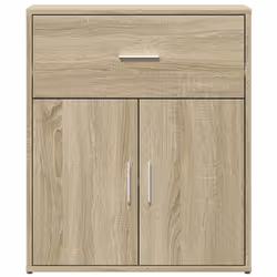 vidaXL Sideboard Storage Cupboard Side Cabinet Highboard Black Engineered Wood - sonoma oak - Additional view 4