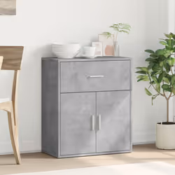 vidaXL Sideboard Storage Cupboard Side Cabinet Highboard Black Engineered Wood - concrete grey - Additional view 2