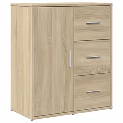 vidaXL Sideboard Cupboard Highboard Side Cabinet Brown Oak Engineered Wood - sonoma oak