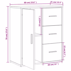 vidaXL Sideboard Cupboard Highboard Side Cabinet Brown Oak Engineered Wood - sonoma oak