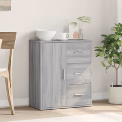 vidaXL Sideboard Cupboard Highboard Side Cabinet Brown Oak Engineered Wood - grey sonoma - Additional view 2