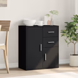 vidaXL Sideboard Storage Cupboard Side Cabinet Highboard Black Engineered Wood