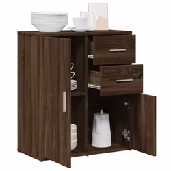 vidaXL Sideboard Storage Cupboard Cabinet Highboard Brown Oak Engineered Wood