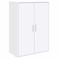 vidaXL Sideboard Storage Cupboard Side Cabinet Highboard Black Engineered Wood - white