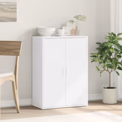 vidaXL Sideboard Storage Cupboard Side Cabinet Highboard Black Engineered Wood - white