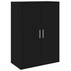 vidaXL Sideboard Storage Cupboard Side Cabinet Highboard Black Engineered Wood - black