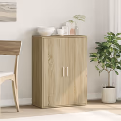 vidaXL Sideboard Storage Cupboard Side Cabinet Highboard Black Engineered Wood - sonoma oak - Additional view 2