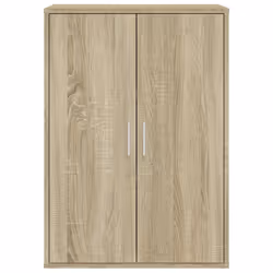 vidaXL Sideboard Storage Cupboard Side Cabinet Highboard Black Engineered Wood - sonoma oak - Additional view 4
