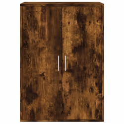 vidaXL Sideboard Storage Cupboard Side Cabinet Highboard Black Engineered Wood - smoked oak - Additional view 4