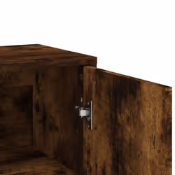 vidaXL Sideboard Storage Cupboard Side Cabinet Highboard Black Engineered Wood - smoked oak - Additional view 7