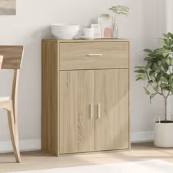 vidaXL Sideboard Storage Cupboard Cabinet Highboard White Engineered Wood - smoked oak - Additional view 2