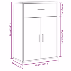 vidaXL Sideboard Storage Cupboard Cabinet Highboard White Engineered Wood - smoked oak - Additional view 3