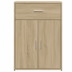 vidaXL Sideboard Storage Cupboard Cabinet Highboard White Engineered Wood - smoked oak - Additional view 4