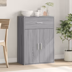 vidaXL Sideboard Storage Cupboard Cabinet Highboard White Engineered Wood - black - Additional view 2