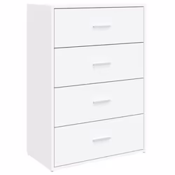 vidaXL Sideboard Storage Cupboard Side Cabinet Highboard Black Engineered Wood - white