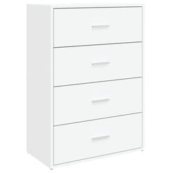 vidaXL Sideboard Storage Cupboard Side Cabinet Highboard Black Engineered Wood - white