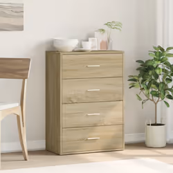 vidaXL Sideboard Storage Cupboard Cabinet Highboard Sonoma Oak Engineered Wood - sonoma oak