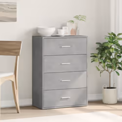 vidaXL Sideboard Storage Cupboard Cabinet Highboard Sonoma Oak Engineered Wood - concrete grey - Additional view 2