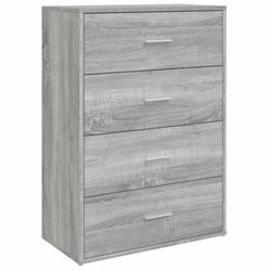 vidaXL Sideboard Storage Cupboard Cabinet Highboard Sonoma Oak Engineered Wood - grey sonoma