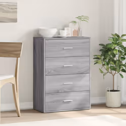 vidaXL Sideboard Storage Cupboard Cabinet Highboard Sonoma Oak Engineered Wood - grey sonoma