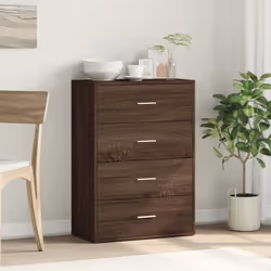 vidaXL Sideboard Storage Cupboard Cabinet Highboard Sonoma Oak Engineered Wood - brown oak